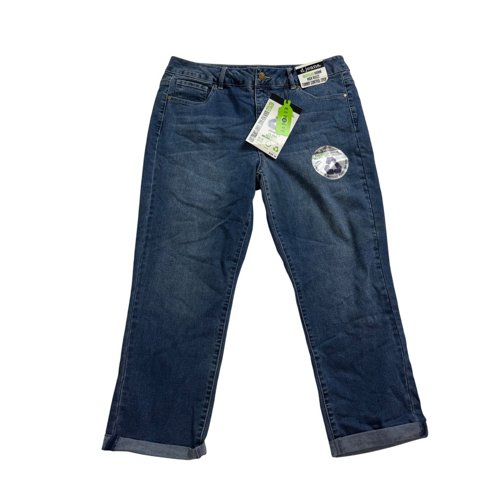 d jeans Womens Size 16 Recycled Denim High Waist Tummy Control Crop Jeans NWT